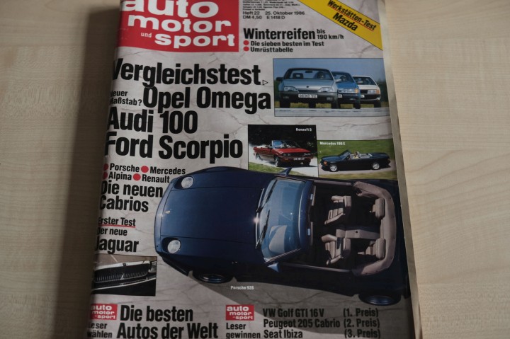 Deckblatt Auto Motor und Sport (22/1986)